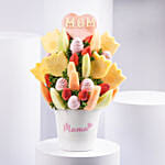 هدايا عيد الأم - فواكه مشكلة وفريزبالشوكولاتة في سلة