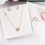 Mother of Pearl Floral Jewellery Set Gift Tray For Her