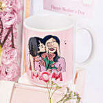 بوكس هدايا مميز للأم مع إطار صورة وشوكولاتة وورد