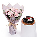 Mothers Love Flower Bouquet with Hazelnut Cake