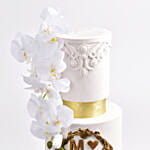Moulded Ivory Red Velvet Wedding Cake