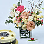 فازوة ورد و كيك السنة الجديدة