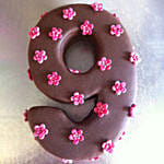 Number 9 Flowers Decked Red Velvet Cake