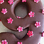 Number 9 Flowers Decked Red Velvet Cake