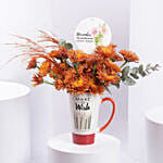 Orange Chrysanthemums Birthday Mug