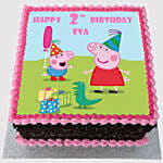 Peppa Pig Birthday Photo Red Velvet Cake