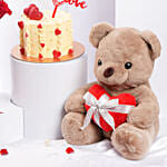 كومبو الحب | بوكيه ورد مع كيكة و دبدوب