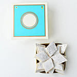 Personalised Floral Bhaiya Bhabhi Rakhi Set N Kaju katli