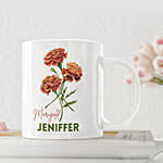 Personalised October Birthday Mug Orange Marigold