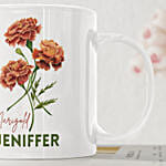 Personalised October Birthday Mug Orange Marigold