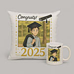 Personalized Ghibli Graduation Gift Set Mug and Cushion Combo