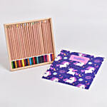 علبة ألوان تصميم يونيكورن 24 قلم مخصصة بالاسم