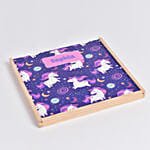 علبة ألوان تصميم يونيكورن 24 قلم مخصصة بالاسم