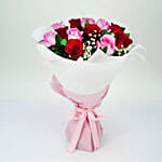 Pink and Red Roses Bouquet Premium