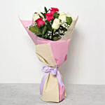 Pink and White Roses Bouquet Deluxe