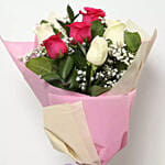 Pink and White Roses Bouquet Deluxe