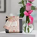 Pink Roses And Mirzam Chocolate Combo