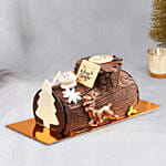 Poinsettia in Red Planter With Log Cake