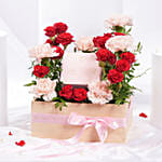 Police Heartstone & Crystal Bracelet For Her With Flowers