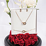 Police Unity Gold Plated Crystals Interlockrings Jewel Gift Set