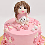 Pretty Girl With Lamb Marble Cake