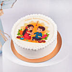 Rakhi Special Chocolate Cake With Flowers