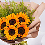 Ravishing Sunflowers Beautifully Tied Bouquet