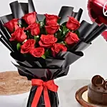 Red Roses & Fudge Cake Love