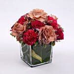 Rose and Carnation Flower Vase