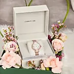 Rose Gold Cerruti Watch and Flowers For Her