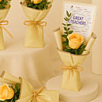 4 بوكيهات ورد اصفر للمعلمين