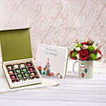 كومبو ورد العيد مع بوكس شوكولاتة لذيذة