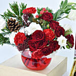 Seasons Greetings Flowers with Chocolates