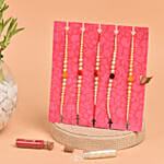 Set of 5 Rakhi with Lucky Bamboo Plant