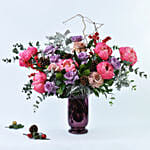 مزهرية ورود الكريسماس