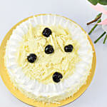 Sugar Free White Forest Cake with Flowers