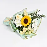 Sunflower and Roses bunch