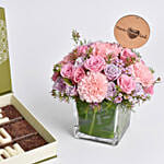 Thanks Mama Flowers Arrangement With Chocolates