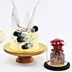 Tiers of Joy Delectable Red Velvet Cake with Personalised Forever Rose