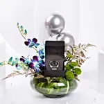 ساعة تيتان رجالية و فازة ورد أوركيد