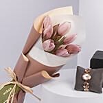 ساعة تيتان راغا أنالوج خلفية فضية و بوكيه ورد