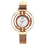 ساعة راغا تيتان نسائية مع باقة ورد احمر