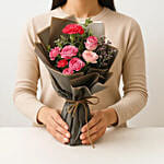 باقة ورد طبيعي متنوعة مع تغليف راقي