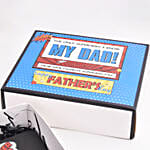 دفتر ملاحظات وقارورة وشوكولاته مخصصة للأب