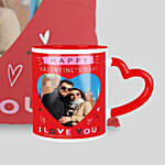 كومبو عيد الحب | وسادة و مج شكل قلب أحمر