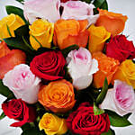Vase Of 20 Vivid Roses