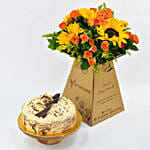 Vegan Butterscotch Cake 8 Portions with Flowers