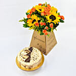 Vegan Butterscotch Cake 8 Portions with Flowers