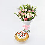 Vegan Vanilla Crunchy Cake with Flowers