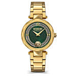 ساعة شيروتي ذهبية فاخرة في بوكس ورد مع أنثوريوم